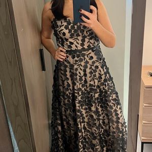 Xscape gorgeous black 3D embroidered floral gown